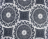 Linen Mix Fabric - Navy Blue White Aztec Mosaic Print - Craft Dress Fabric Material