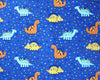 Soft Jersey Fabric - Cute Happy Dinosaur Blue Cotton Stretch Clothing Fabric