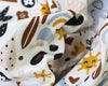 Soft Jersey Fabric - Cute Happy Elephant Cream Cotton Stretch Clothing Fabric