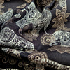 Cotton Fabric - Black Paisley Mandala Elephant Print Craft Fabric Material