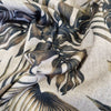 Cotton Canvas Fabric - Green Tropical Leaves on Taupe