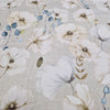 Cotton Canvas Fabric - Beautiful White Flowers Blue and Green Leaves