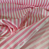 100% Cotton Poplin - White Stripes on Pink (CP0080PINK)