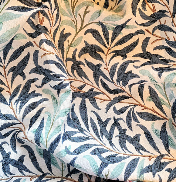 Tapestry Fabric - William Morris - Willow Bough Sea Spray - Luxury Soft Chenille Upholstery Material