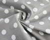 Polycotton Fabric - Large Polka Dot Spot Grey - Craft Fabric Material