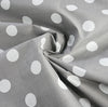 Polycotton Fabric - Large Polka Dot Spot Grey - Craft Fabric Material