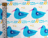 Craft Cotton Fabrics ~ Blue Seagulls on White Background - 100% Cotton Digital Prints