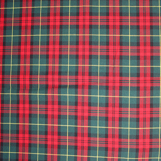 Red & Green Irish Tartan Check Polyviscose Fabric