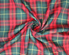 Red & Green Irish Tartan Check Polyviscose Fabric