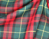 Red & Green Irish Tartan Check Polyviscose Fabric