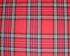 Polyviscose Tartan - Large Red Royal Stewart Tartan Check Dress Fabric