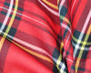 Polyviscose Tartan - Large Red Royal Stewart Tartan Check Dress Fabric