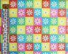 Craft Cotton Fabrics ~ Bright Multicoloured Check Daisy Flowers  - 100% Cotton Digital Prints