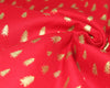 Christmas Fabric - Metallic Gold Trees on Red - Xmas Craft Fabric
