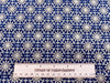 Christmas Fabric - Metallic Gold Stars on Navy Blue - Craft Fabric Material