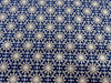 Christmas Fabric - Metallic Gold Stars on Navy Blue - Craft Fabric Material