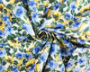 Cotton Lawn Fabric - Water Floral Blue & Yellow Flower Print