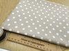 Cotton Fabric - Beige & White Polka Dot Spotty - Craft Fabric Material