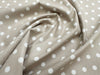 Cotton Fabric - Beige & White Polka Dot Spotty - Craft Fabric Material