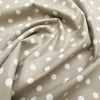 Cotton Fabric - Beige & White Polka Dot Spotty - Craft Fabric Material