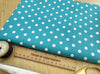 Cotton Fabric - Turquoise & White Polka Dot Spotty - Craft Fabric Material