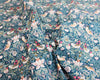 Cotton Poplin Fabric - Morris Art Bird Print - Red & Blue