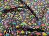 Digital Print Fabric - Neon Mushrooms Print Fabric - 100% Cotton