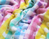 Bubs Fleece Fabric - Digital Print Rainbow Love Heart Check