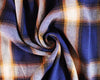 Soft Brushed Polycotton Fabric - Royal Blue Tartan Check Jacquard Fabric Material