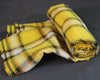 Soft Brushed Polycotton Fabric - Mustard Yellow Tartan Check Jacquard Fabric Material