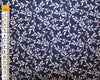 Christmas Fabric - Silver Metallic Leaves on Navy Blue - Craft Fabric