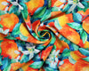 Viscose Fabric - Orange Blossom Watercolour Floral - Dress Fabric Material Metre