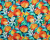 Viscose Fabric - Orange Blossom Watercolour Floral - Dress Fabric Material Metre