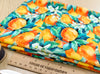 Viscose Fabric - Orange Blossom Watercolour Floral - Dress Fabric Material Metre