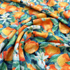 Viscose Fabric - Orange Blossom Watercolour Floral - Dress Fabric Material Metre