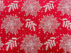 Christmas Fabric -White Poinsettia Flowers on Red - 100% Cotton