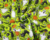 Halloween Fabric - Spooky Ghosts & Cats on Lime Green - Polycotton Craft Fabric