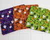 Halloween Fabric - Spooky Ghosts & Cats on Purple - Polycotton Craft Fabric