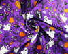 Halloween Fabric - Spooky Ghosts & Cats on Purple - Polycotton Craft Fabric