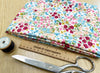 Viscose Fabric - Pink & Blue Blooming Floral - Dress Fabric Material Metre