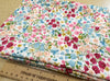Viscose Fabric - Pink & Blue Blooming Floral - Dress Fabric Material Metre