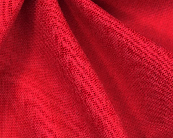 Linen Mix Fabric - Red