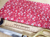 Nutex Fabric - Pretty Red Ditsy Floral Hearts - Cotton Quilting Craft Fabric