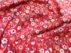 Nutex Fabric - Pretty Red Ditsy Floral Hearts - Cotton Quilting Craft Fabric