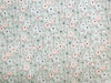 Nutex Fabric - Pretty Green Ditsy Floral Hearts - Cotton Quilting Craft Fabric