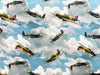 Nutex Fabric - Spitfires Airplanes - Cotton Quilting Craft Fabric