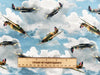 Nutex Fabric - Spitfires Airplanes - Cotton Quilting Craft Fabric