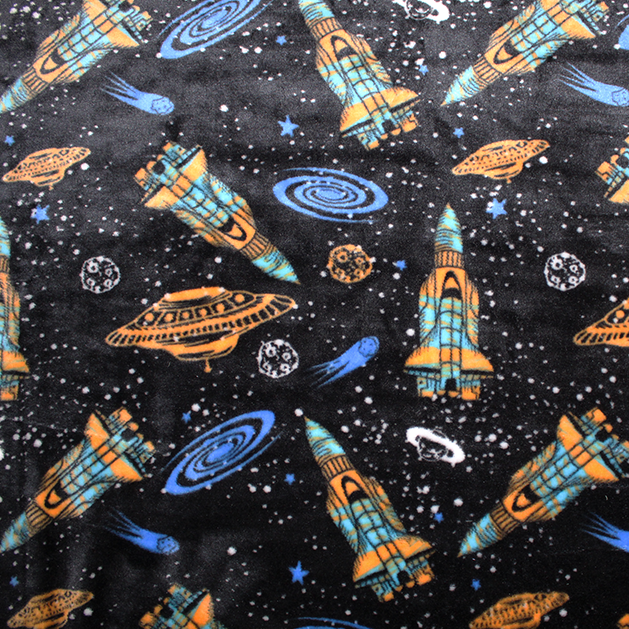 Cuddle Fleece Fabric - Space Age Print