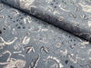 Nutex Fabric - Dinosaur Fossils on Slate Grey Blue