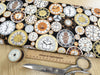 Premium Cotton Fabric - Victorian Vintage Clocks - Craft Dress Fabric Material